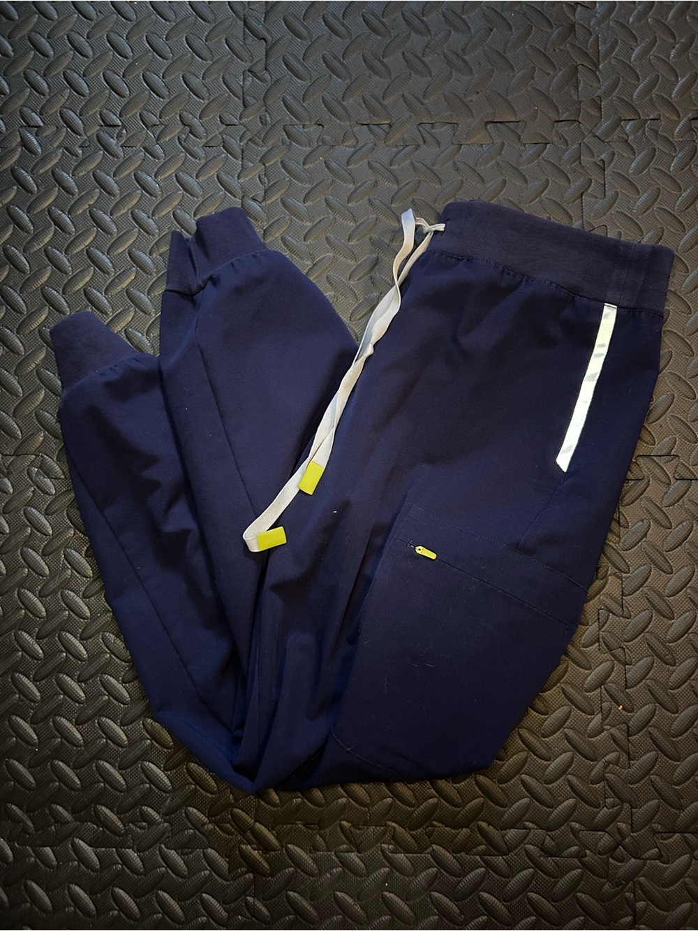 Women’s FIGS Navy Jogger Pants with Reflective Trim